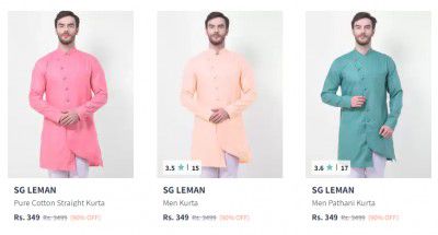 SG LEMAN Men Kurtas Upto 90% Opp | Starts At Rs 349