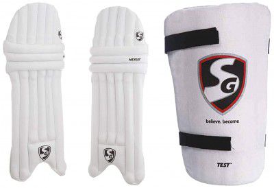 SG Nexus Batting Leg Guard, Junior and SG Test Youth Thigh Pads, Youth Combo