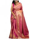 SGF11- Womens Kanjivaram Soft Silk Saree With Blouse Piece (Pink Gold)...