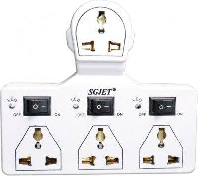 SGJET 4 Universal Socket 3 Switch Multi Plug 220V AC 6 A Three Pin Socket