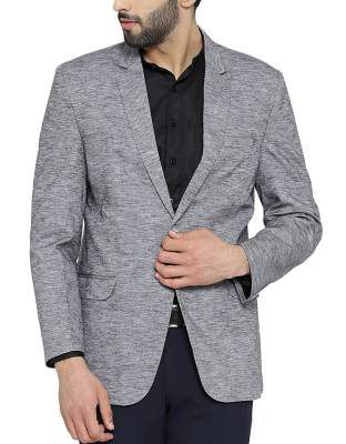 Shaftesbury London Mens Slim Fit Cotton Formal Blazer Single Breast Jacket