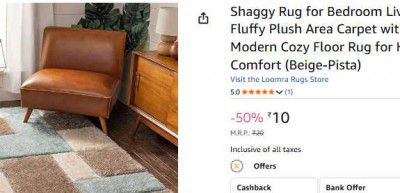 Shaggy Rug for Bedroom Living Room 3X5 FEET Fluffy Plush Area Carpet with Non Slip Backing, Modern Cozy Floor Rug for Home Decor and Comfort (Beige-Pista)