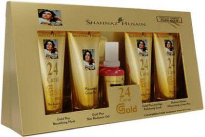Shahnaz Husain Gold Facial Kit | 4 Easy Steps With 24 Carat Gold | 50 ml