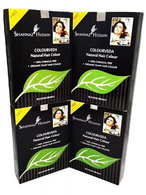 Shahnaz Husain Vedic Solutions Colourveda Natural Hair Colour - 100 g, Pack of 4