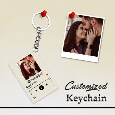 Shaivya Customised Spotify Keychain With Spotify Song Code And Personalised Your Image(2X3 Inches, Clear Acrylic Printed), Cerulean