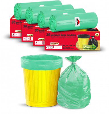 SHALIMAR Premium Oxo - Biodegradable Garbage Bags 19 X 21 Inches (Medium) 120 Bags (4 Rolls) Dustbin Bag/Trash Bag