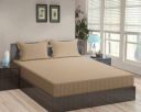 SHALRA Polycotton Double Fitted 144 TC Striped Bedsheet ...