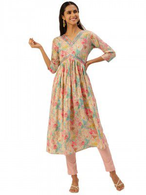 SHANVIKA Women's Cotton Silk - Floral Print Kurta (HBM-4758)