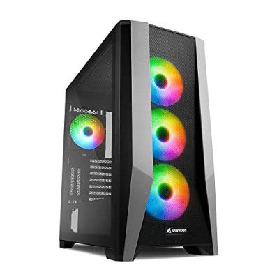 Sharkoon Glass Tg7M RGB Mid Tower Pc Computer Case  4 X 120 Mm Fan Addressable RGB (Pre-Installed) - Black