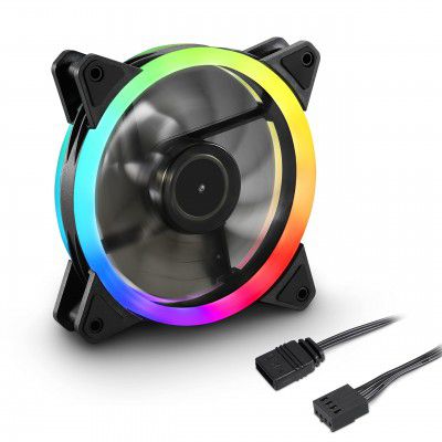 Sharkoon Shark Blades PWM 120 mm Addressable RGB LED1400 RPM Cooler I Case Fan - Black