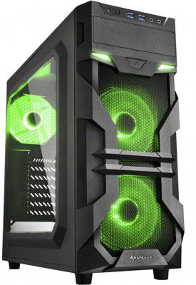 Sharkoon VG7-W Green Mini Tower PC Computer Case