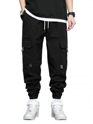 Shasmi Men's Regular Fit Mid Rise Casual Joggers With Elastic Waist, Multi-Pocket Design