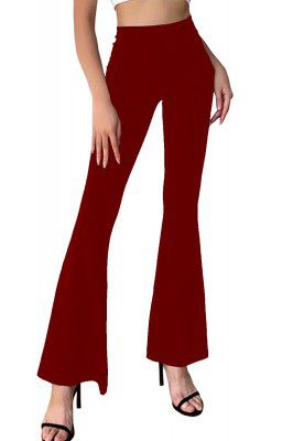 Shasmi Women's Black Solid High Waist Flare Leg Trousers
