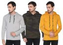 SHAUN Men's Cotton T-Shirt with Hood (Pack of 3)...
