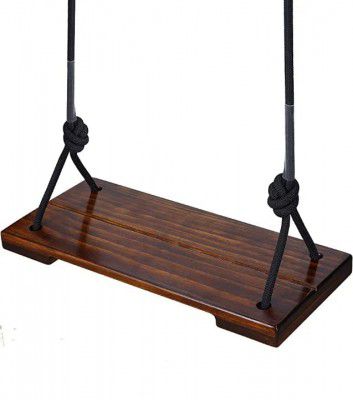 Shayar Art Wooden Swing | Small Swing | Tree Swing | Hanging Wooden Swing Seat | Wood Tree Swings with Adjustable Rope for Adults,Children,Kids, Indoor,Outdoor,Garden(17.7x7.9x1.0 inch)