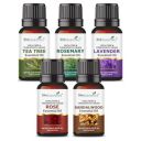 She Essentials Tea Tree, Rosemary, Lavender, Rose & Sandalwood Essential Oils | Suitable for Women & Men - 5x5ml...