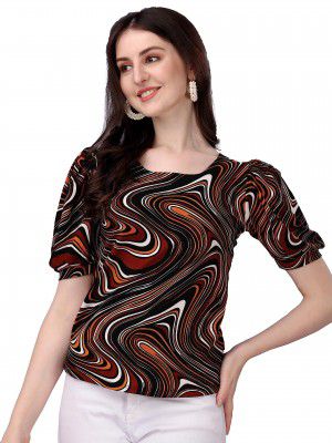 Sheetal Associates Women Casual Puff Sleeves Printed Top
