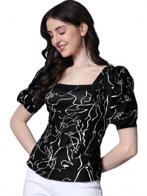 Sheetal Associates Women Casual Puff Sleeves Solid Top