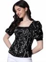 Sheetal Associates Women Casual Puff Sleeves Solid Top...
