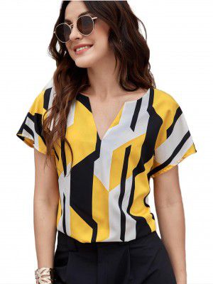 Sheetal Associates Women's Casual Regular Sleeves Printed Top,Multicolor - Pack of 1