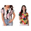 Sheetal Associates Women's Casual Regular Sleeves Printed Top,Multicolor - Pack of 2...