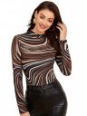 Sheetal Associates Women's Printed Regular Fit Lycra Blend Long Sleeve Classy Casual Top...