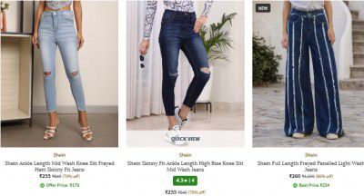 Shein Jeans Starts At 255/- | FOR WOMEN