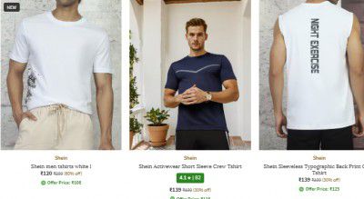 Shein T shirts Starts At 120/- | FOR MEN