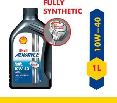 Shell Advance Ultra 4T 10W-40 API SN Full-Synthetic Engine Oil (1 L)