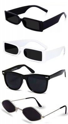 Sheomy Unisex Combo offer pack of 4 shades glasses Black