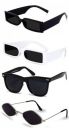 Sheomy Unisex Combo offer pack of 4 shades glasses Black...