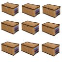 Shibui Foldable Closet Shirt Organizer for wardrobe, Shirt Cover | Shirt Organiser | Clothing Storage Box with Clear Window,Non Woven Febric. (Pack of 9, Beige)...