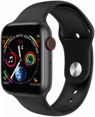 Shine Tech W34 Smartwatch (Black Strap, Free)
