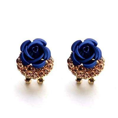 Shining Diva Fashion 18k (750) Copper Gold Plated and Cubic Zirconia Earrings for Women