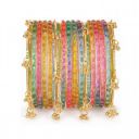 Shining Diva Fashion 16 Pcs Trendy Stylish Glass & Kashmiri Ghungroo Bangles Set ...