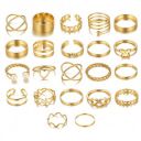 Shining Diva Fashion 22pcs Latest Stylish Stackable Kunckle Rings Set for Women and Girls Butterfly Heart Boho Gold and Silver Plated Rings...