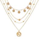 Shining Diva Fashion Latest Layered Western Non Precious Base Metal Cubic Zirconia Golden Neck Chain Pendant Necklace Jewellery for Women (12178np)...