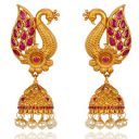 Shining Diva Fashion Matte Finish Latest Stylish Earings Pearl Traditional Jhumki Earrings for Women and Girls (10042er)...