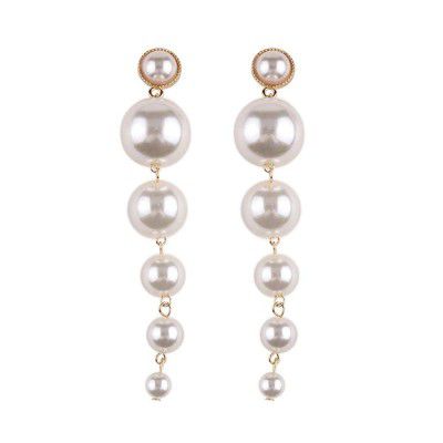 Shining Diva Fashion Womens Stylish Long Gold Plated Drop Earrings (White; 9900er)