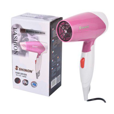 SHINON SH-1270 Professional Hair Dryer 1400 Watts Silky Shine Hot and Cold Lightweight and Foldable Hair Dryer, Blue