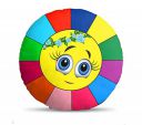 Ship Smart Round Shape Velvet Fabric Printed Soft Toy/Smiley/Emoji/Plush/Filled/Emoticons/Icons/Cool Cushions/Pillow, 14x14-inches (Multicolor) Design 14...
