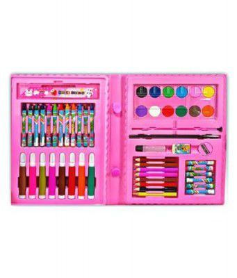 Shipsify 68 Pieces Foldable Suitcase Multi-color Coloring New Art Set Colors Kit For Kids
