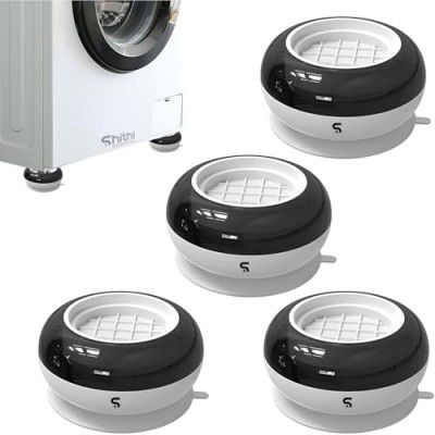SHITHI Anti-Vibration Pads for Washing Machine with Suction Cup - 4 Pcs Shock & Noise Cancelling Support Feet Anti-Slip, Anti-Walk Rubber Pads