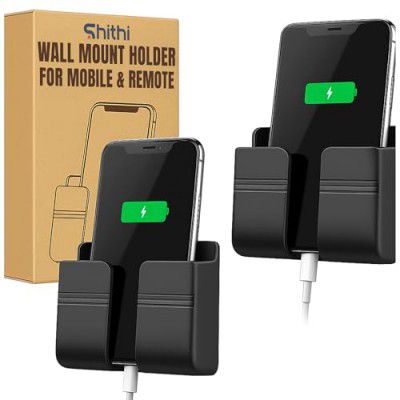 SHITHI Mobile Phone Charging & Remote Holder – Adhesive Phone Stand for Wall