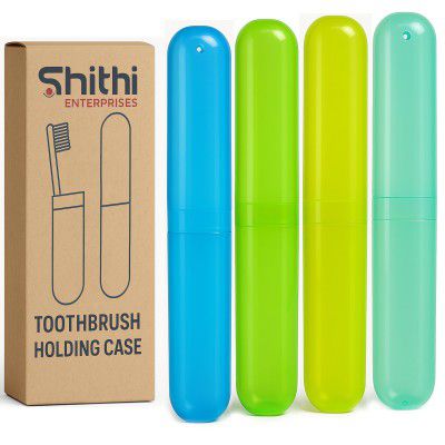 SHITHI Toothbrush Travel Case – Portable & Hygienic Holder – Durable, Lightweight & Ventilated (4 Pack)