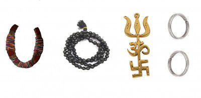 SHIVAKARI Black Horse Shoe with Shani Mala Perfected by Chanting for Satisfier Shani for Home (Black, 3-inch Height) (2)