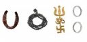 SHIVAKARI Black Horse Shoe with Shani Mala Perfected by Chanting for Satisfier Shani for Home (Black, 3-inch Height) (2)...