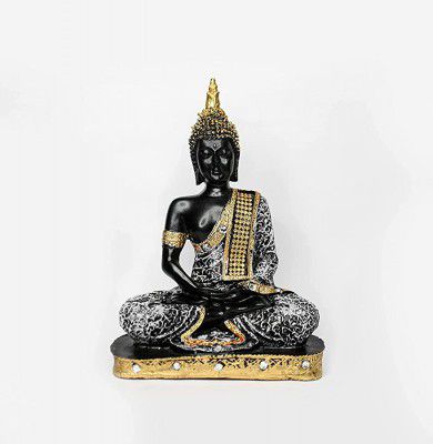 SHIVAKARI Buddha Statue Doing Meditation (Height-10 Inches Width- 6.5 Inches)
