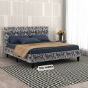 Shivang mattress Floral Print Fabric King Size Bed With Box Style Headboard...