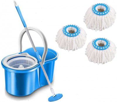 SHIVONIC Magic Dry Bucket Mop - 360 Degree Self Spin Wringing (Multicolor) 